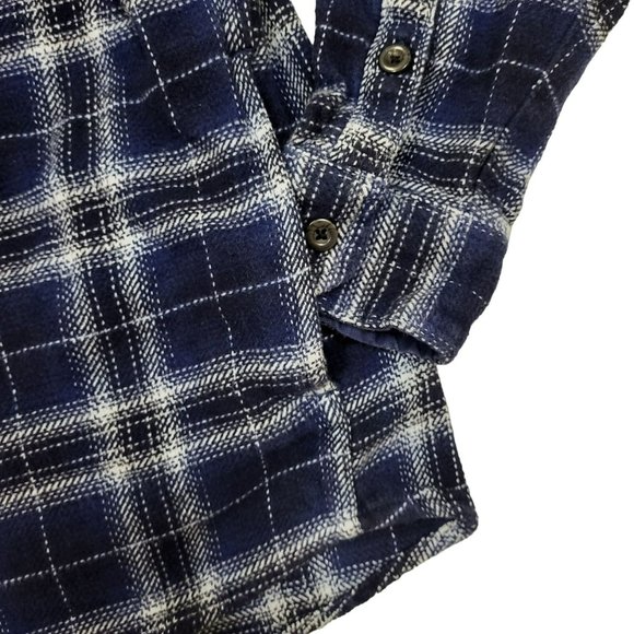 Woolrich Thick Cotton Button Down Shirt Shacket Blue Plaid Men's XL - Picture 9 of 15